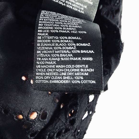 NWOT H&M Black Eyelet Off the Shoulder Top - Picture 6 of 6